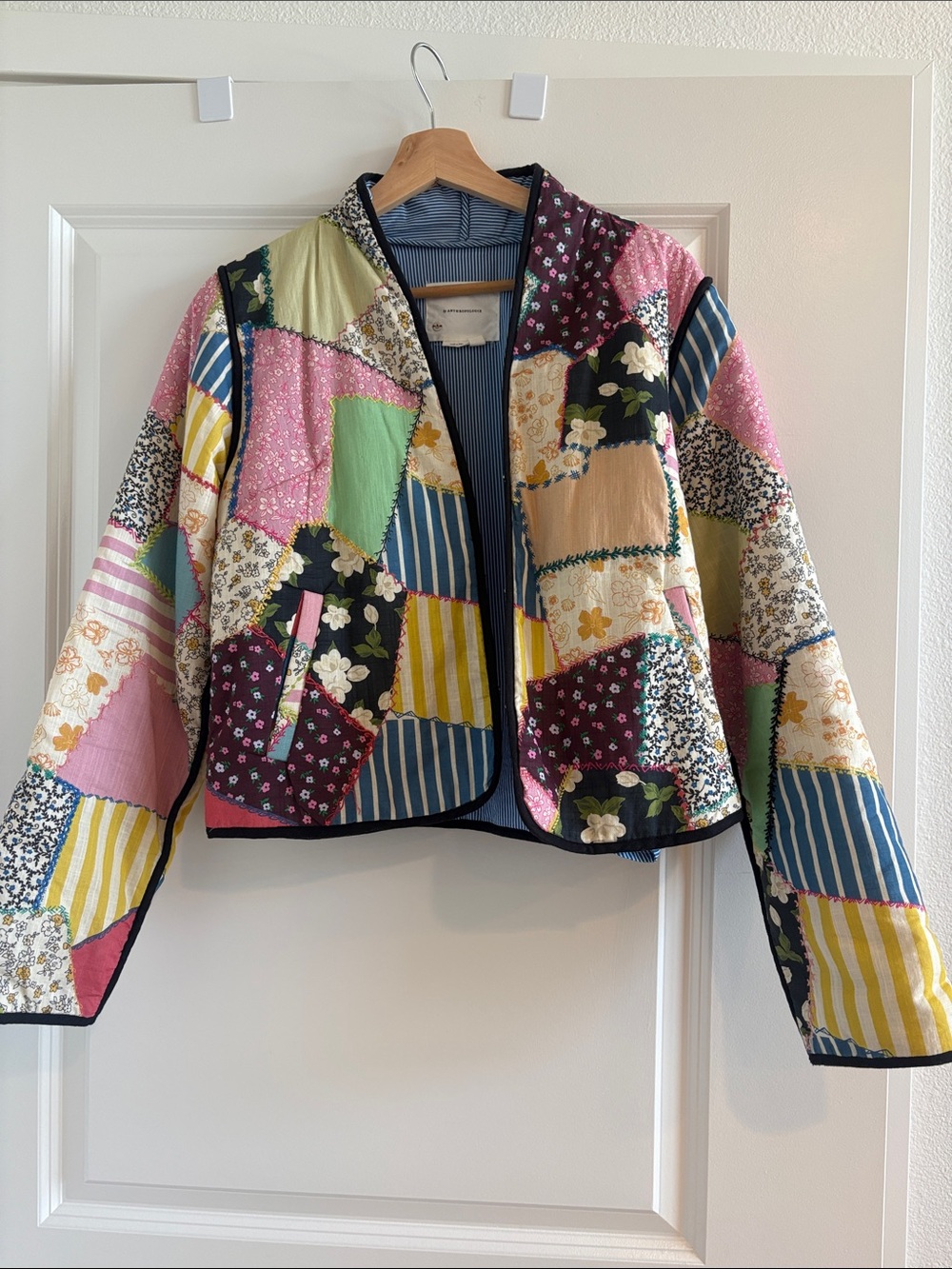 Anthropologie Patchwork Quilted Jacket - Multi Color